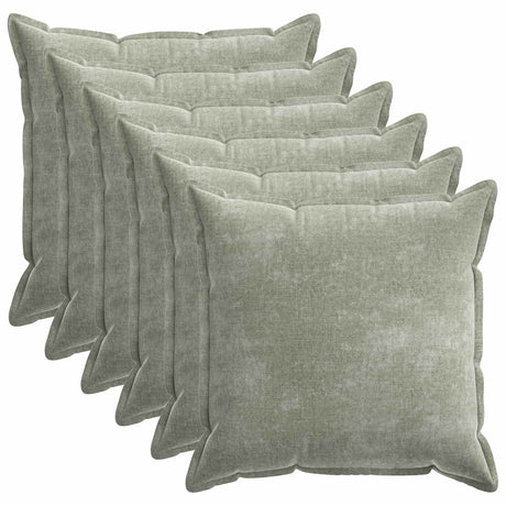 Vidaxl kussensloop 6 st houten groen 80 x 80 cm chenille stof
