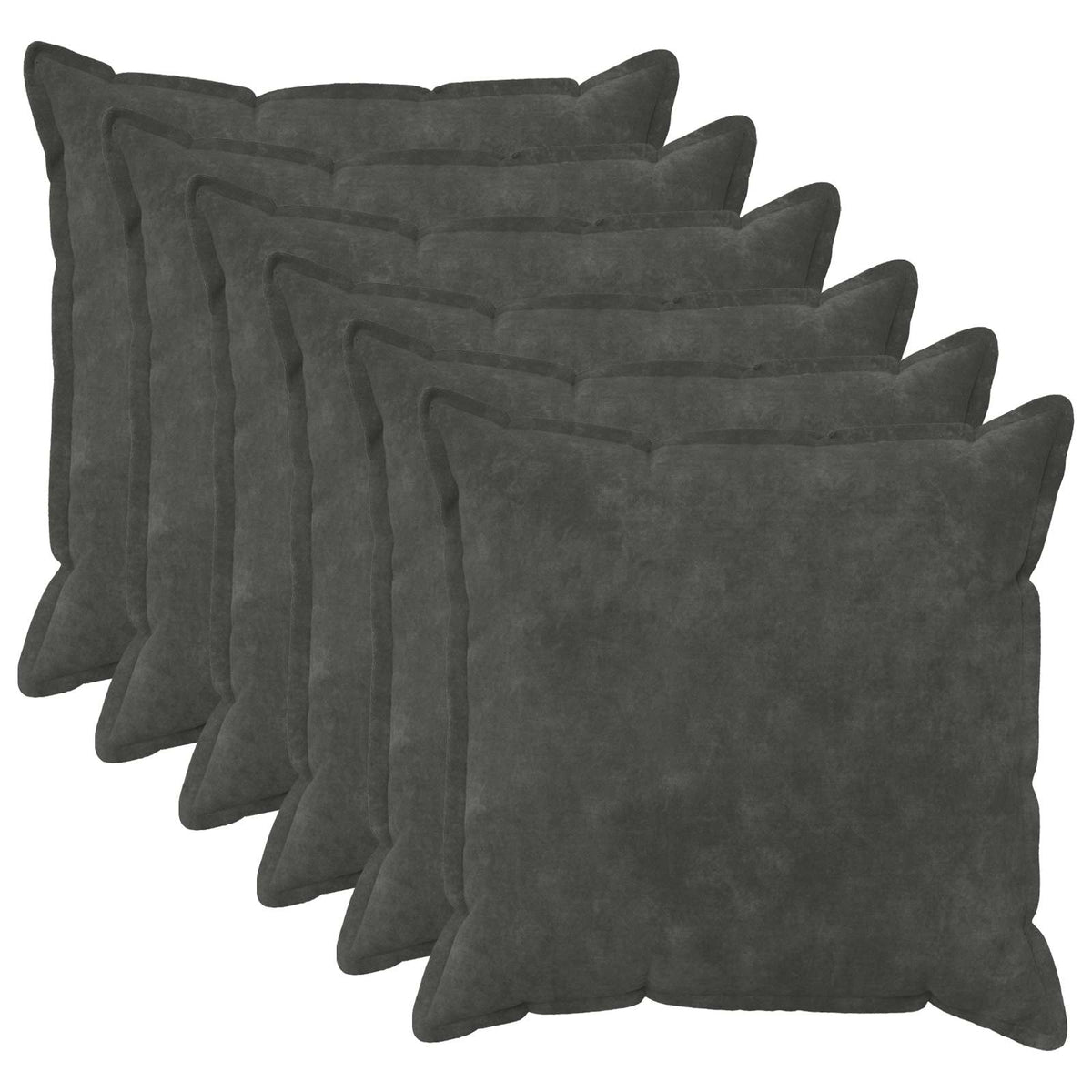 Vidaxl kussensloop 6 pcs houten antracietkleurig 80 x 80 cm
