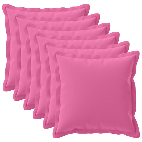 Vidaxl kussensloop 6 st houten roze 80 x 80 cm polyester