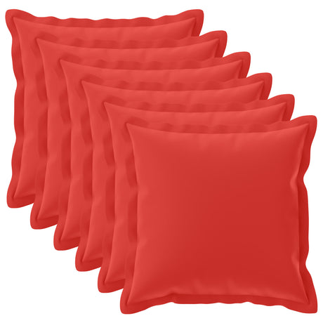 Vidaxl kussensloop 6 st houten rood 80 x 80 cm polyester