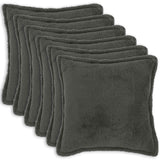 Vidaxl kussensloop 6 pcs houten donkergrijs 80 x 80 cm bouclé