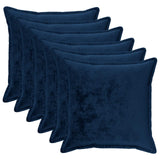 Vidaxl kussensloop 6 pcs houten marineblauw 80 x 80 cm flanel