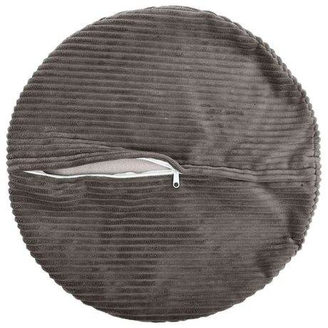 Vidaxl kussensloop 2 pcs heerlen donkergrijs ø 30 cm corduroy