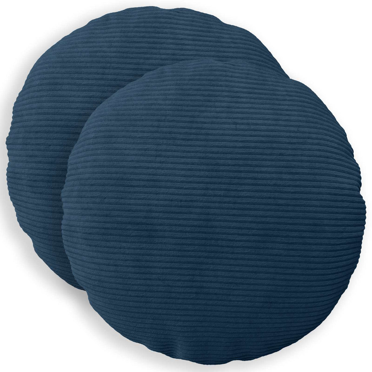 Vidaxl kussensloop 2 pcs heerlen marineblauw ø 30 cm corduroy