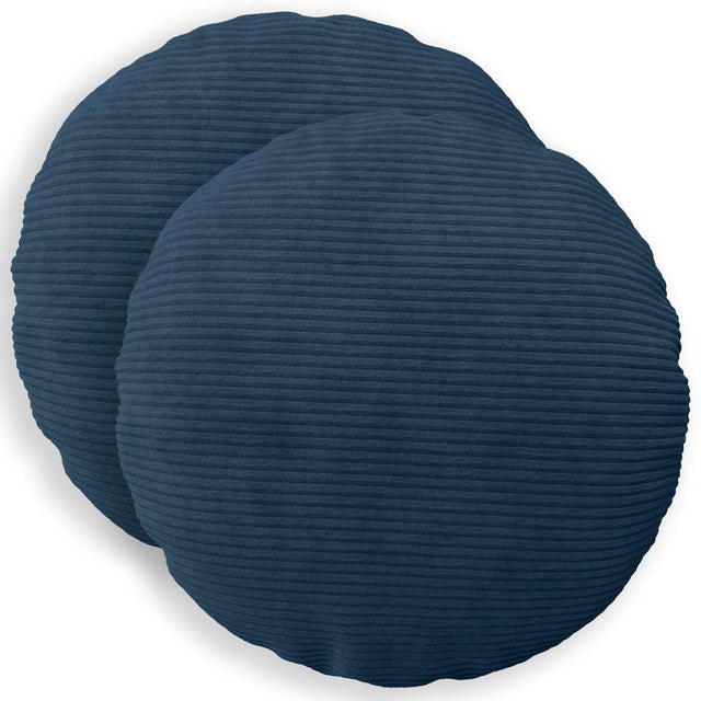 Vidaxl kussensloop 2 pcs heerlen marineblauw ø 30 cm corduroy