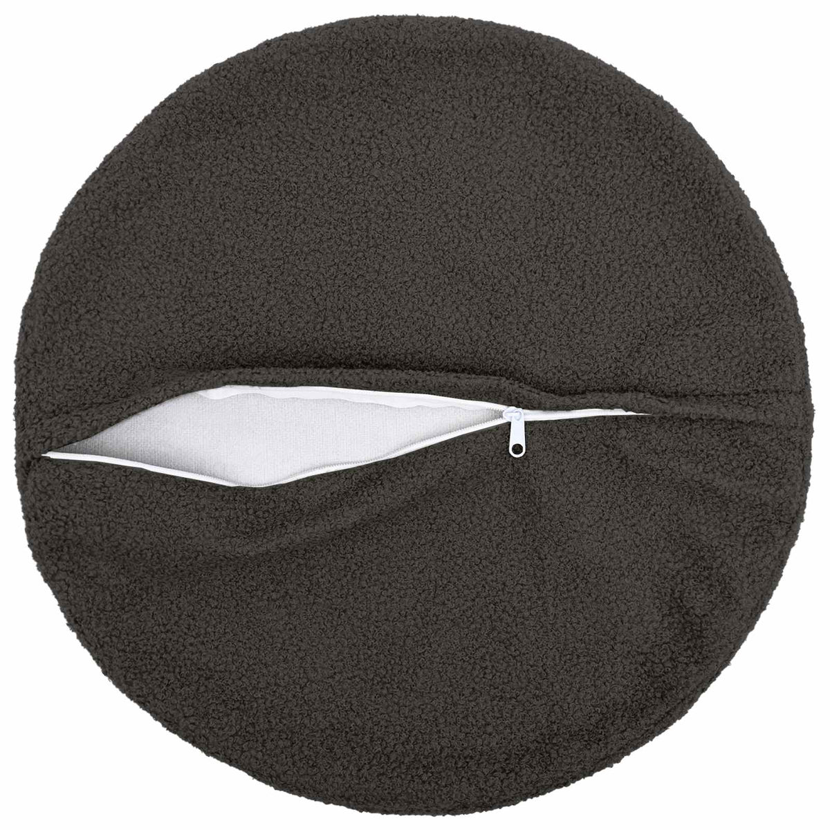 Vidaxl kussensloop 6 pcs heerlen donkergrijs ø 30 cm bouclé