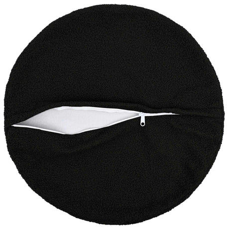 Vidaxl kussensloop 6 pcs heerlen zwart ø 30 cm bouclé