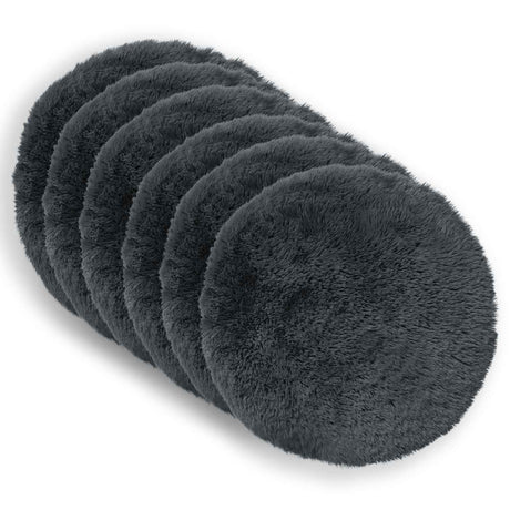 Vidaxl kussensloop 6 pcs heerlen antracietkleurig ø 30 cm pv fleece