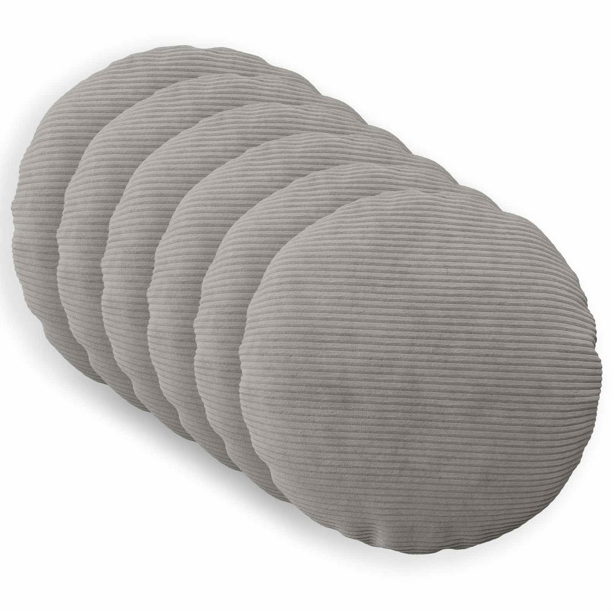 Vidaxl kussensloop 6 pcs heerlen lichtgrijs ø 40 cm corduroy