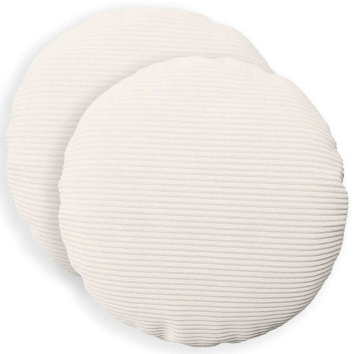 Vidaxl kussensloop 2 pcs heerlen crèmekleurig ø 40 cm corduroy