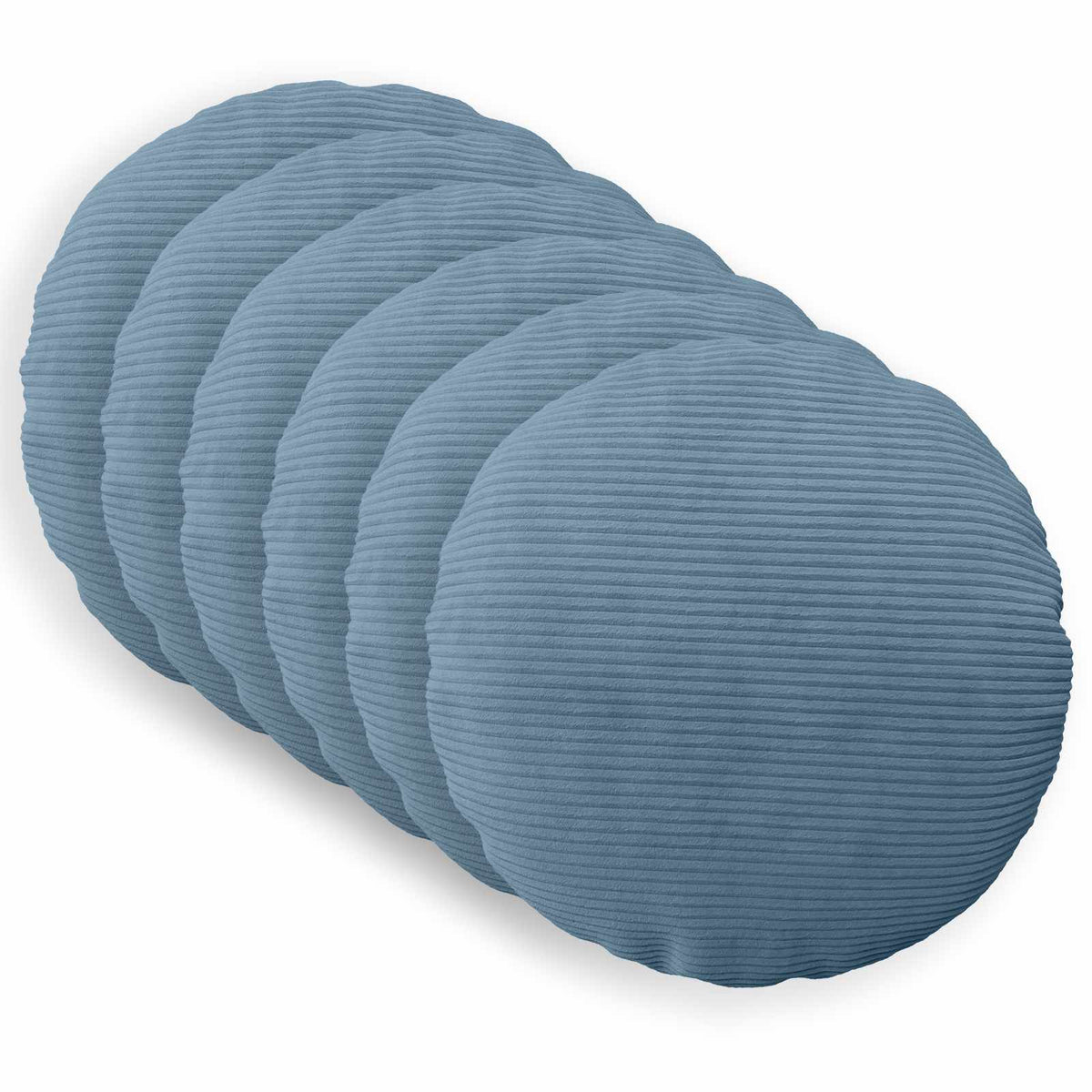 Vidaxl kussensloop 6 pcs heerlen blauw ø 40 cm corduroy