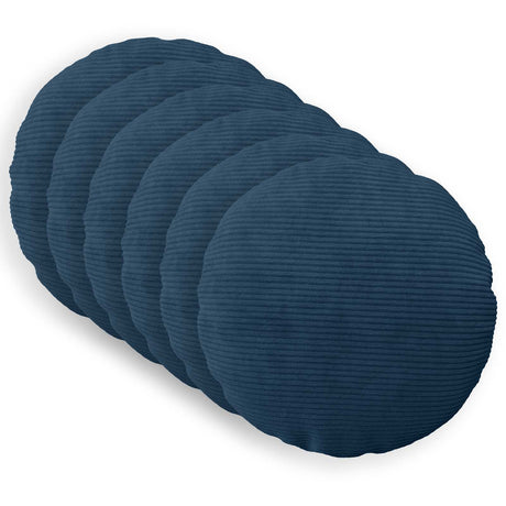 Vidaxl kussensloop 6 pcs heerlen marineblauw ø 40 cm corduroy