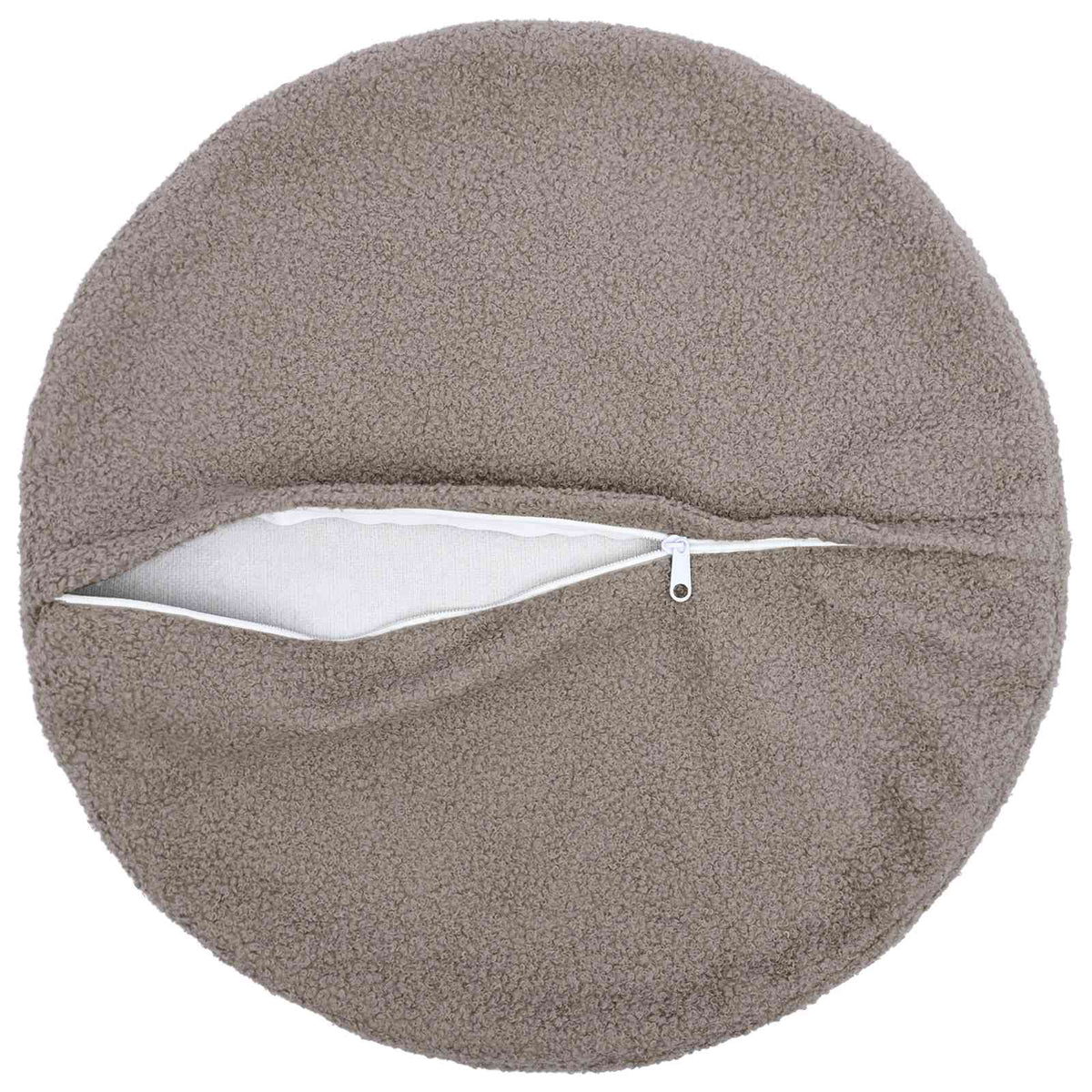 Vidaxl kussensloop 2 pcs heerlen lichtgrijs ø 40 cm bouclé