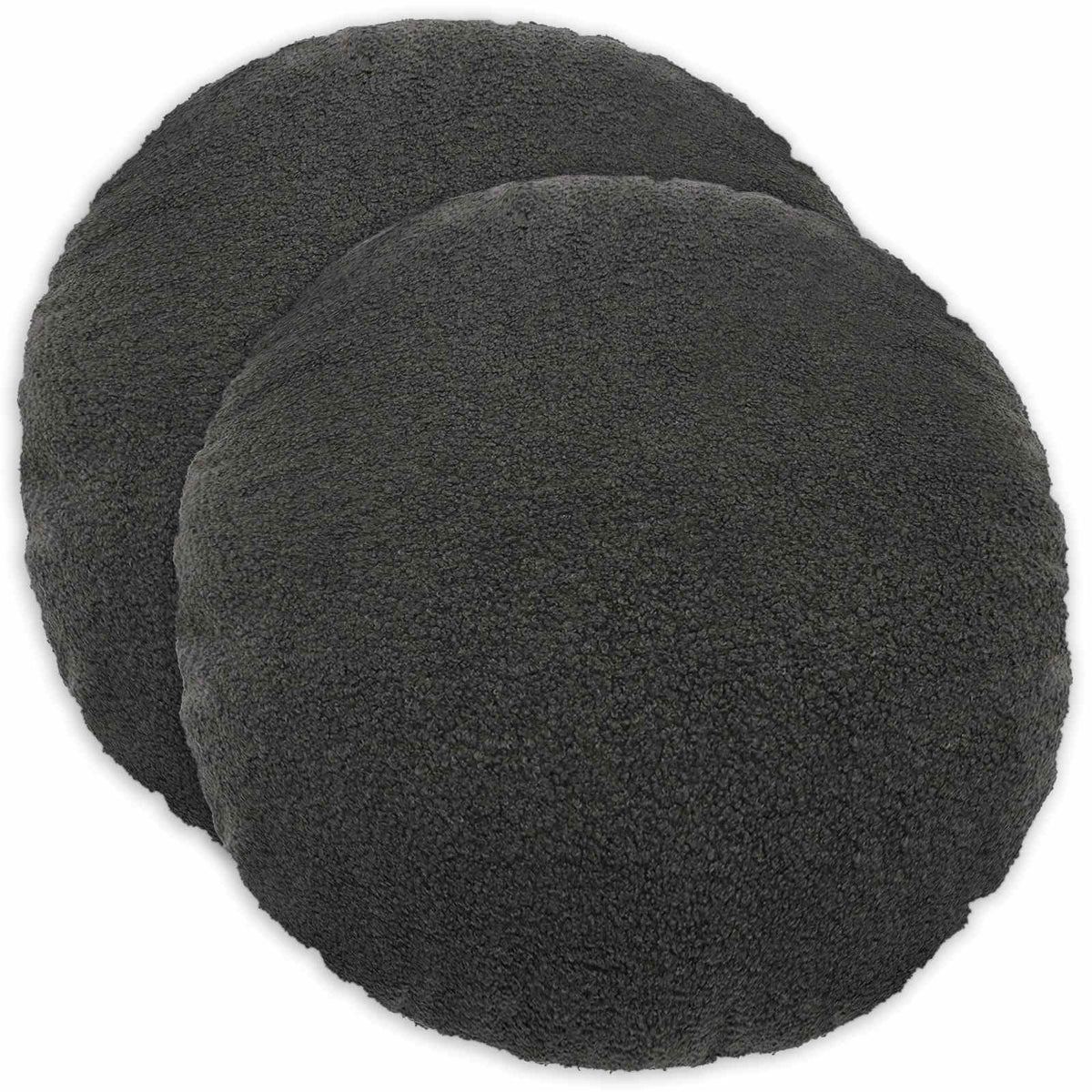 Vidaxl kussensloop 2 pcs heerlen donkergrijs ø 40 cm bouclé