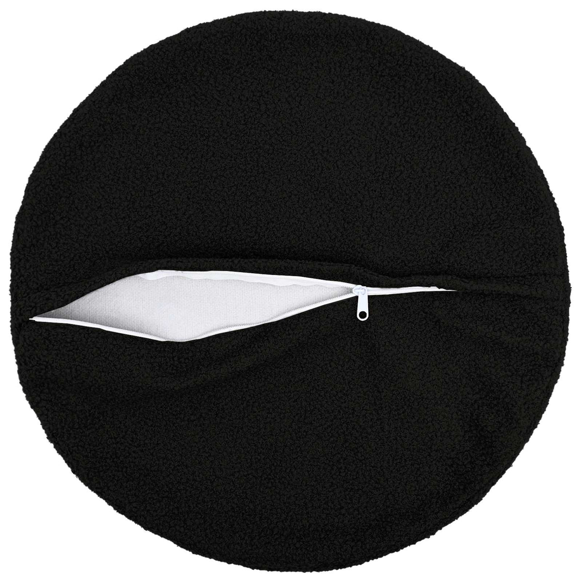 Vidaxl kussensloop 2 pcs heerlen zwart ø 40 cm bouclé