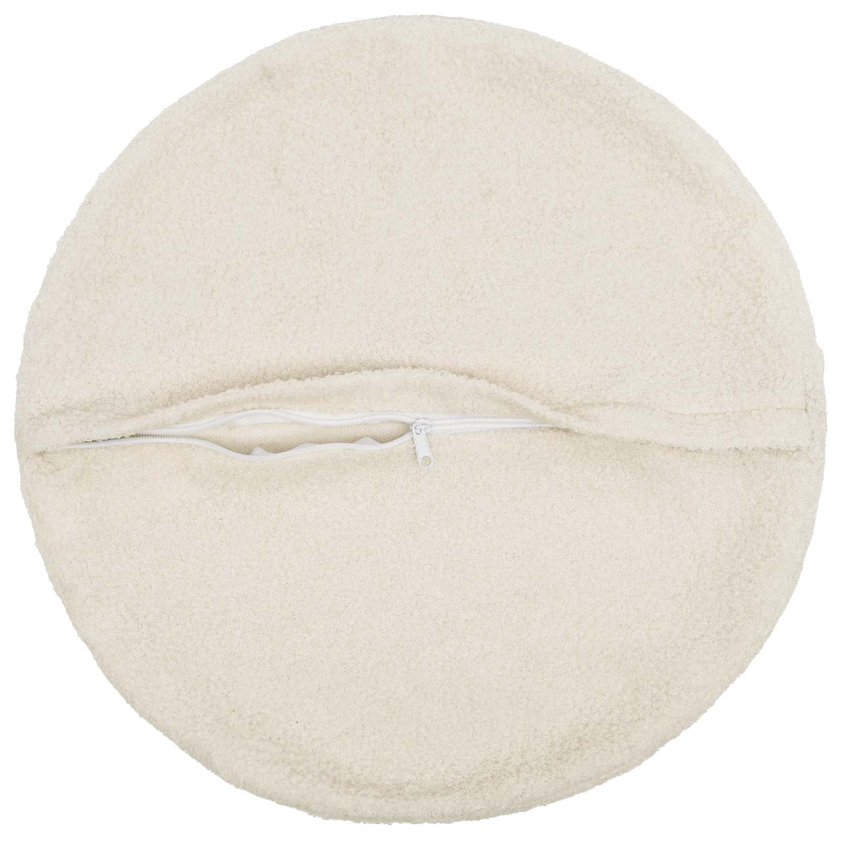 Vidaxl kussensloop 2 pcs heerlen crèmekleurig ø 50 cm bouclé