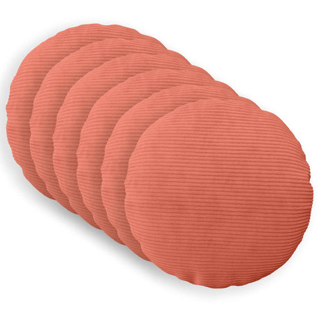 Vidaxl kussensloop 6 pcs heerlen rood-oranje ø 60 cm corduroy