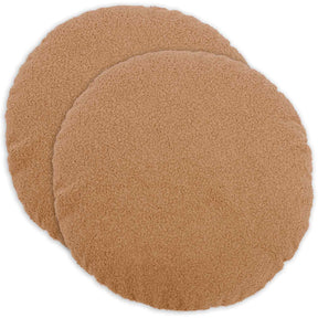 Vidaxl kussensloop 2 pcs heerlen beige ø 60 cm bouclé