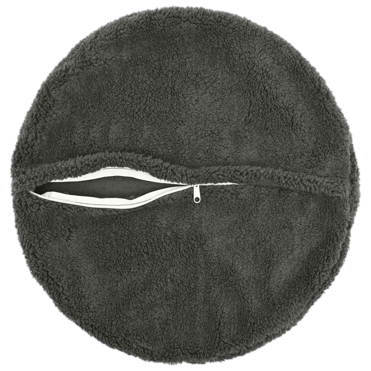 Vidaxl kussensloop 2 pcs heerlen donkergrijs ø 60 cm bouclé