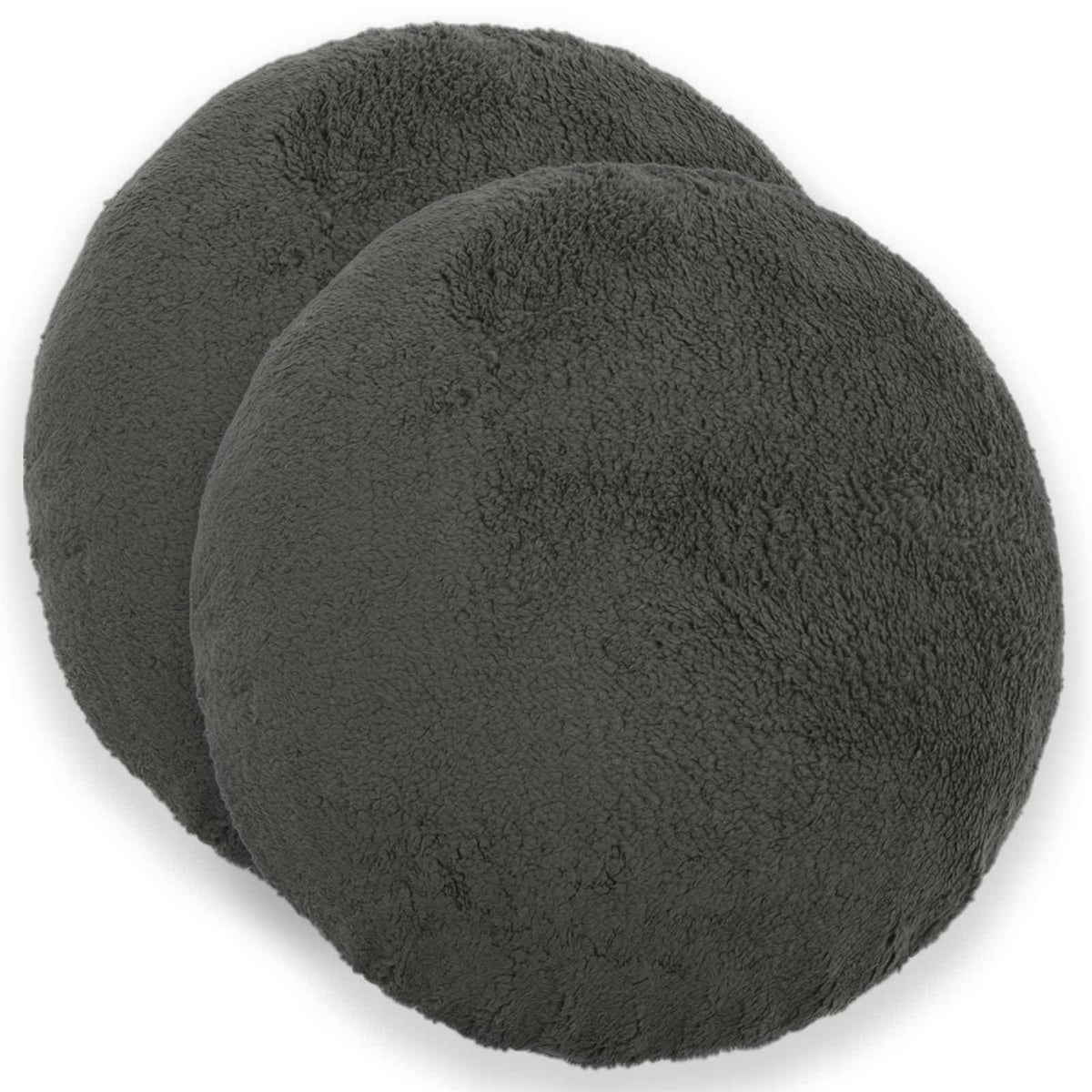 Vidaxl kussensloop 2 pcs heerlen donkergrijs ø 60 cm bouclé