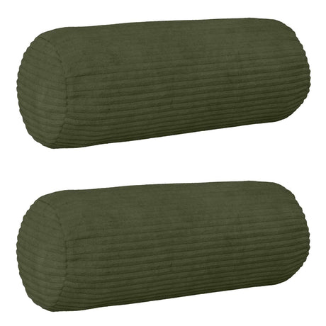 Vidaxl kussensloop 2 pcs heerlen groen ø 15 x 40 cm corduroy