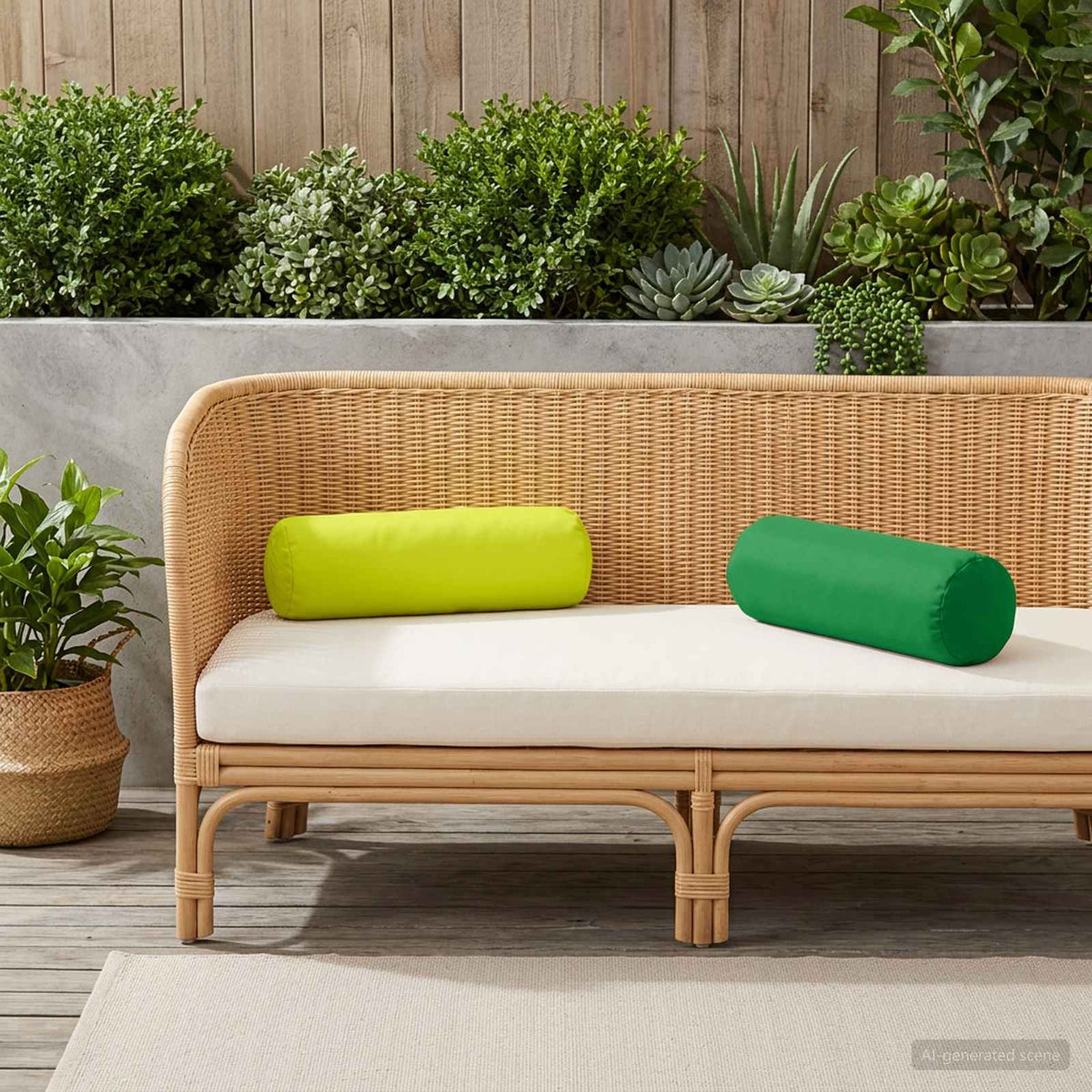 Vidaxl kussensloop 2 pcs heerlen groen ø 15 x 40 cm polyester