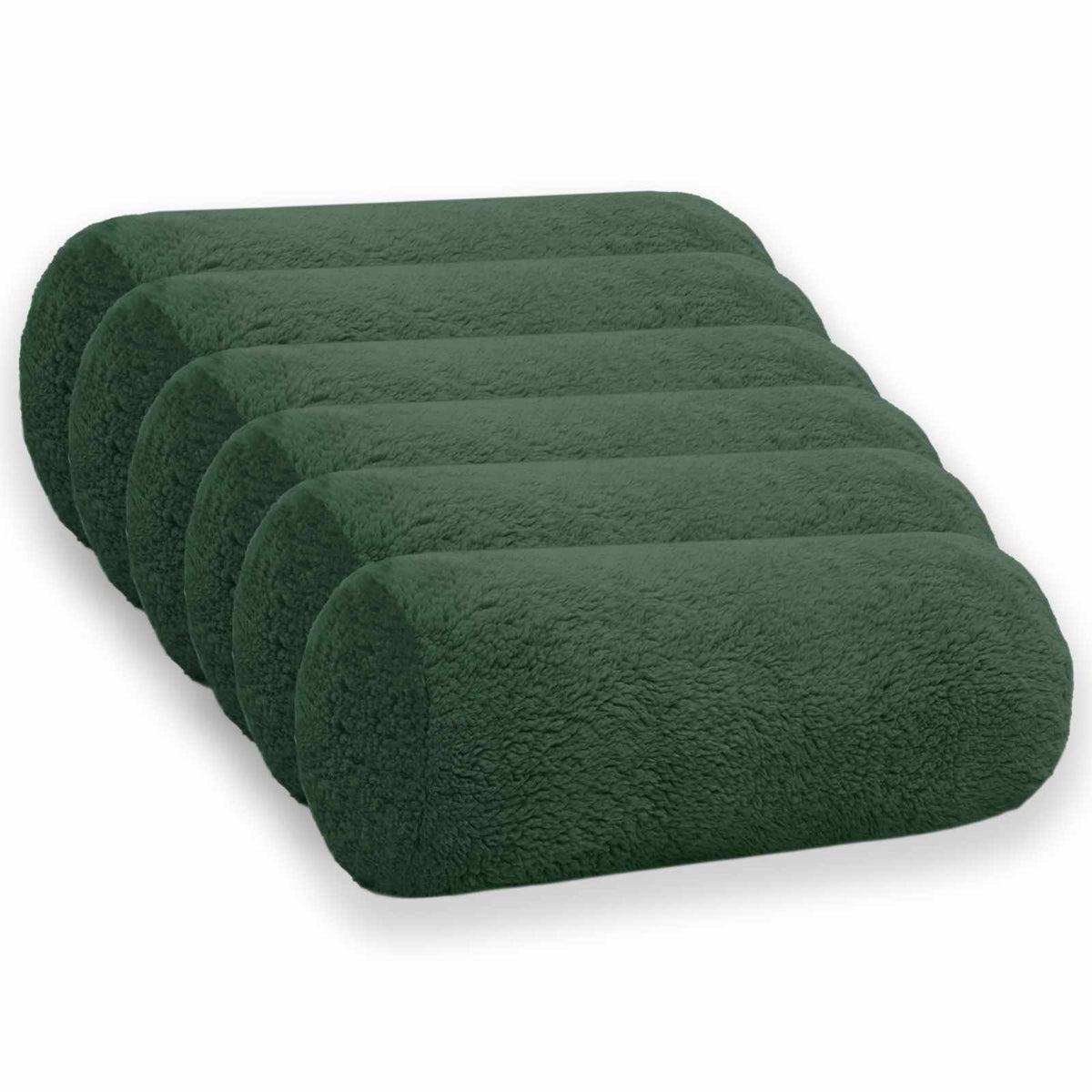 Vidaxl kussensloop 6 pcs heerlen donkergroen ø 15 x 40 cm bouclé