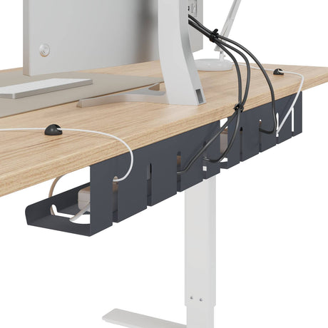 Vidaxl kabelgoot voor onder bureau 2 st antracietkleurig
