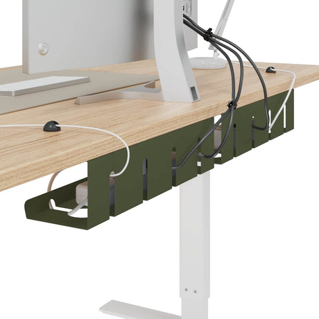 Vidaxl kabelgoot voor onder bureau 2 st olijfgroen 43 x 12 x 10 cm