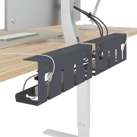 Vidaxl onder bureaublad kabelmanagement tray 2 st antracietkleurig