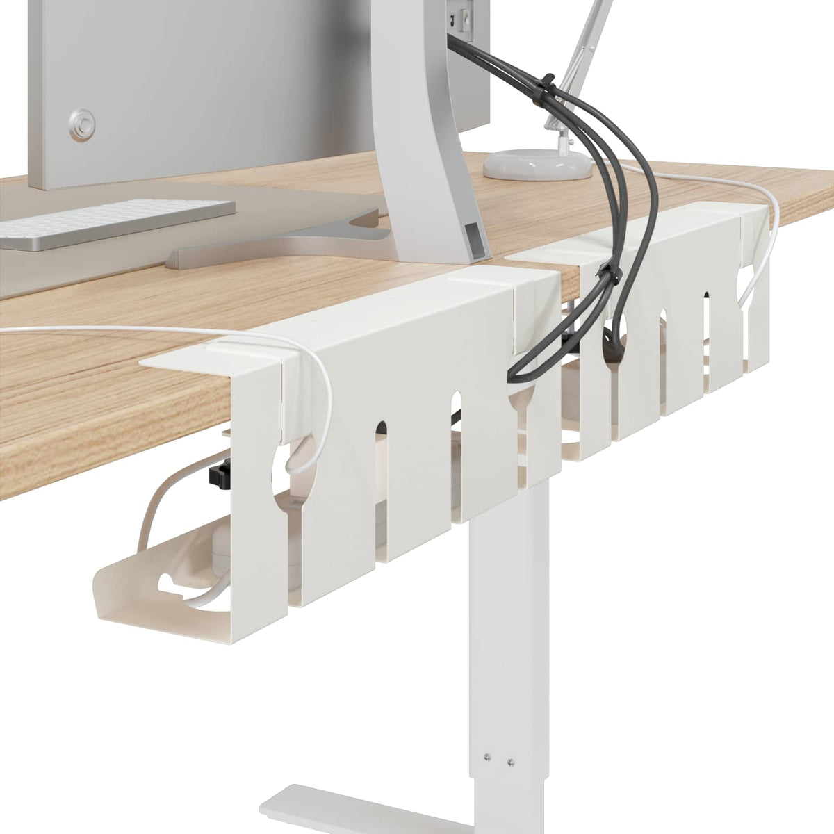 Vidaxl kabelgoot voor onder bureau 2 st wit 43 x 10 x 15 cm