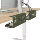 Vidaxl kabelgoot voor onder bureau 2 st olijfgroen 35 x 12 x 13 cm