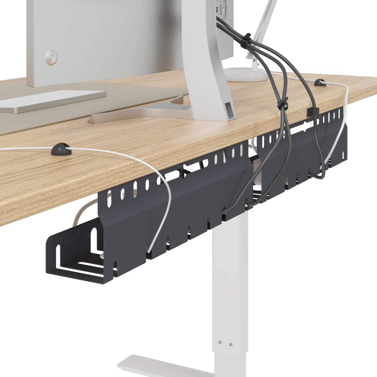 Vidaxl kabelgoot voor onder bureau 2 st antracietkleurig