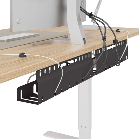 Vidaxl kabelgoot voor onder bureau 2 st zwart 43 x 9 x 11 cm staal