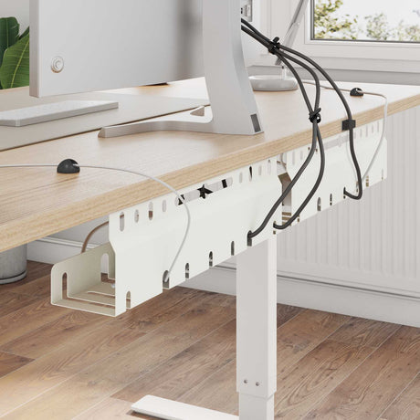 Vidaxl kabelgoot voor onder bureau 2 st wit 43 x 9 x 11 cm staal
