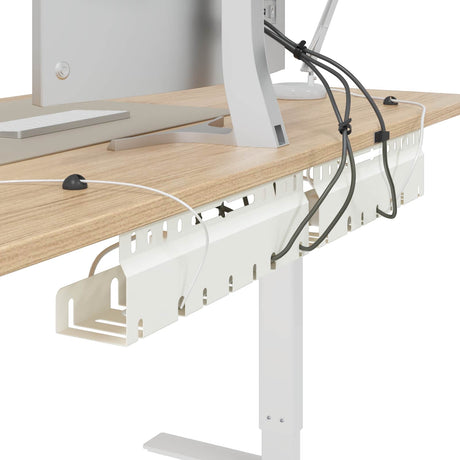 Vidaxl kabelgoot voor onder bureau 2 st wit 43 x 9 x 11 cm staal