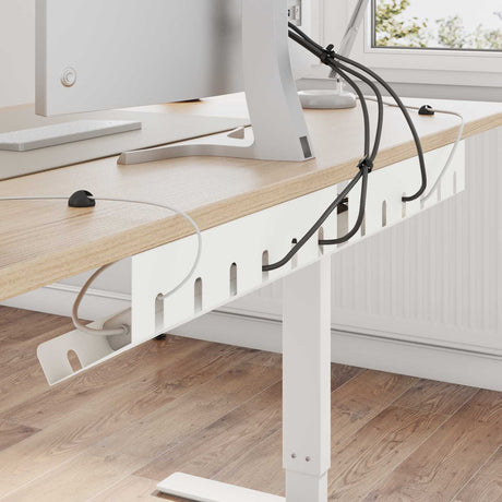 Vidaxl kabelgoot voor onder bureau 2 st wit 44 x 11,5 x 13,5 cm staal