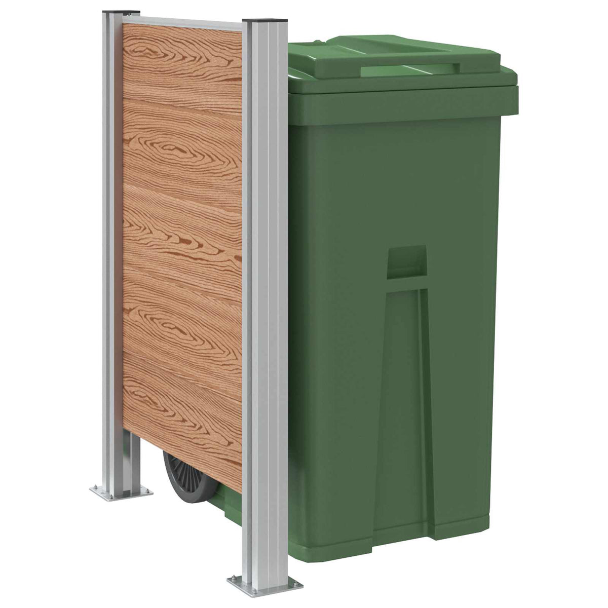 Vidaxl afvalbak schutting bruin 85 x 12 x 115 cm aluminium en wpc