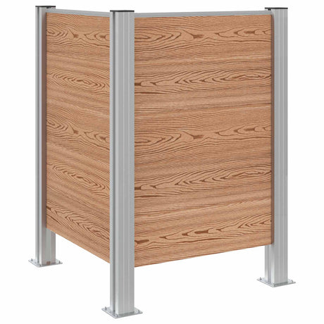 Vidaxl afvalbak schutting bruin 85 x 85 x 115 cm aluminium en wpc