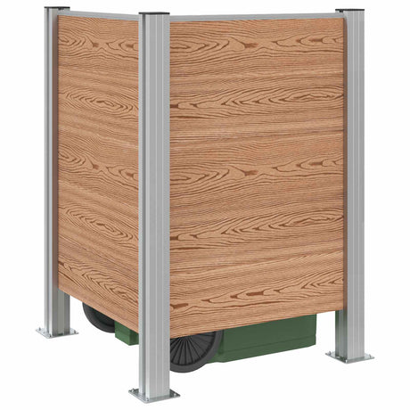 Vidaxl afvalbak schutting bruin 85 x 85 x 115 cm aluminium en wpc