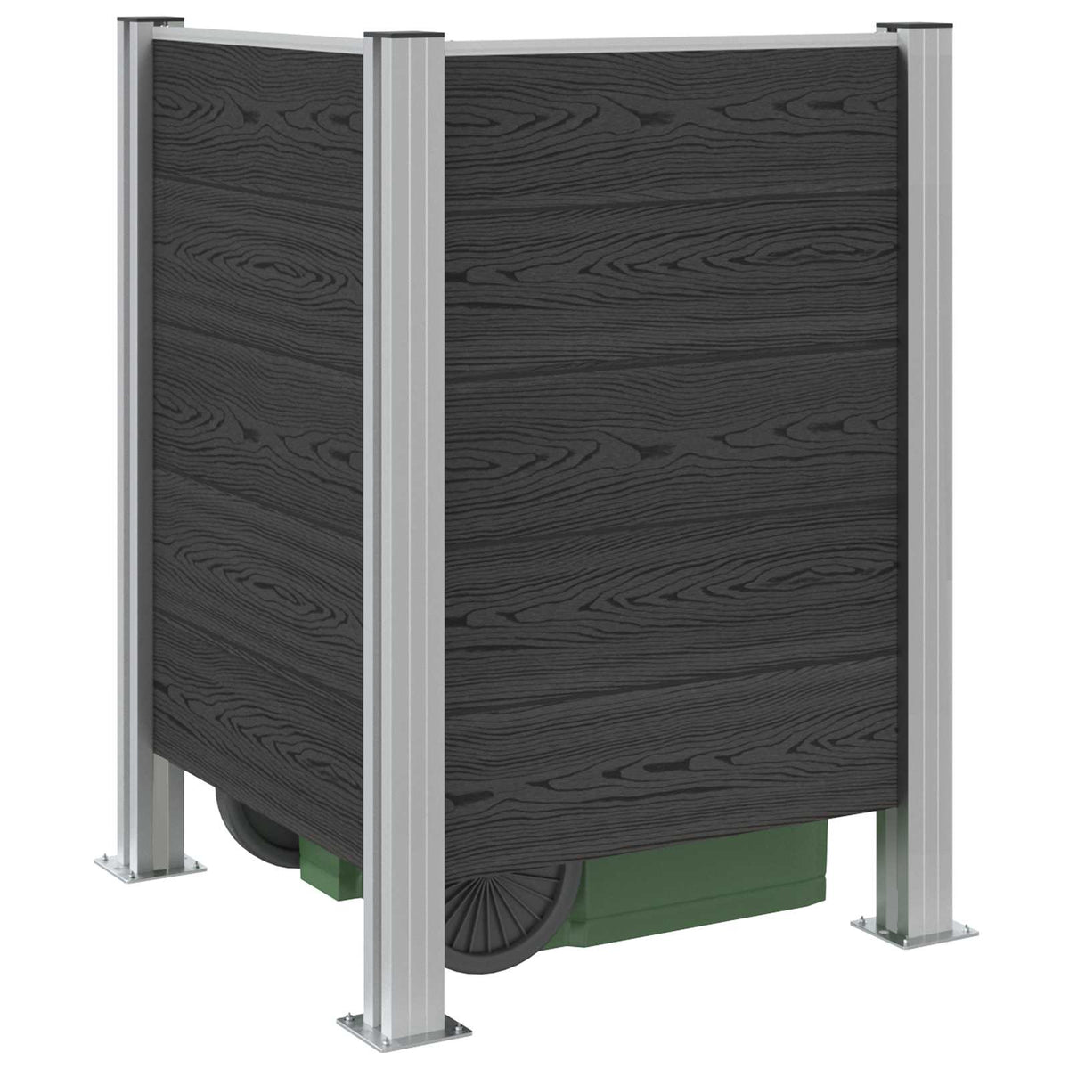 Vidaxl afvalbak schutting grijs 85 x 85 x 115 cm aluminium en wpc