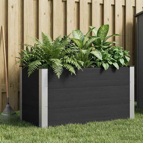 Vidaxl verhoogde plantenbak zwart 100 x 50 x 54 cm wpc en aluminium