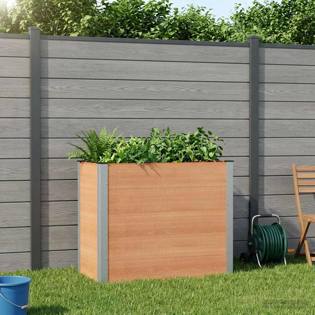 Vidaxl verhoogde plantenbak bruin 100 x 50 x 91 cm wpc en aluminium