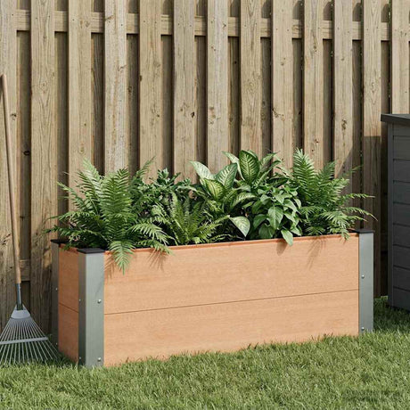 Vidaxl verhoogde plantenbak bruin 100 x 30 x 36 cm wpc en aluminium