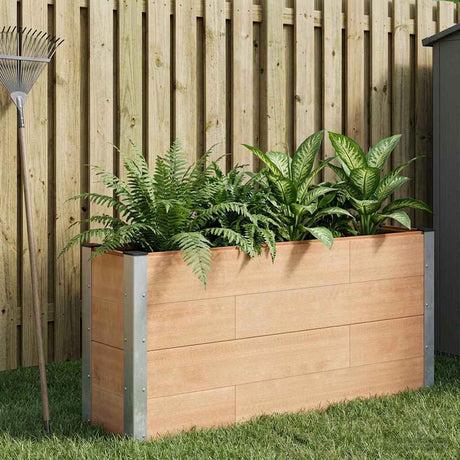 Vidaxl verhoogde plantenbak bruin 150 x 30 x 72 cm wpc en aluminium