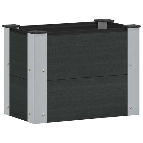 Vidaxl verhoogde plantenbak zwart 50 x 30 x 36 cm wpc en aluminium