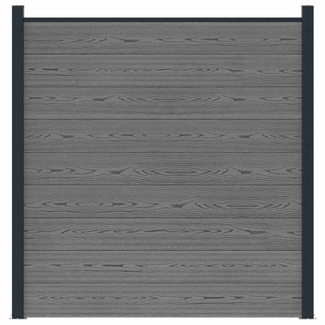 Vidaxl hek set 180 x 186 cm wpc en aluminium grijs