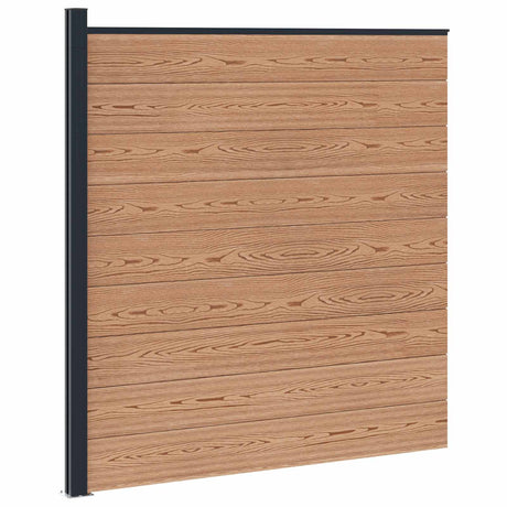 Vidaxl hek set 175 x 186 cm wpc en aluminium bruin