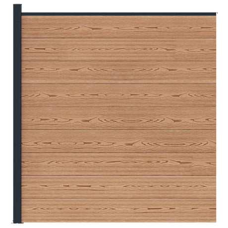 Vidaxl hek set 175 x 186 cm wpc en aluminium bruin