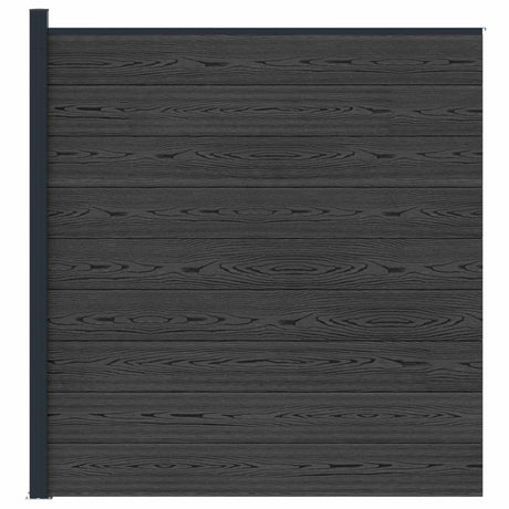 Vidaxl hek set 175 x 186 cm wpc en aluminium zwart